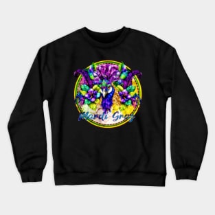 Mardi Gras 2023 Festive Peacock Design Crewneck Sweatshirt